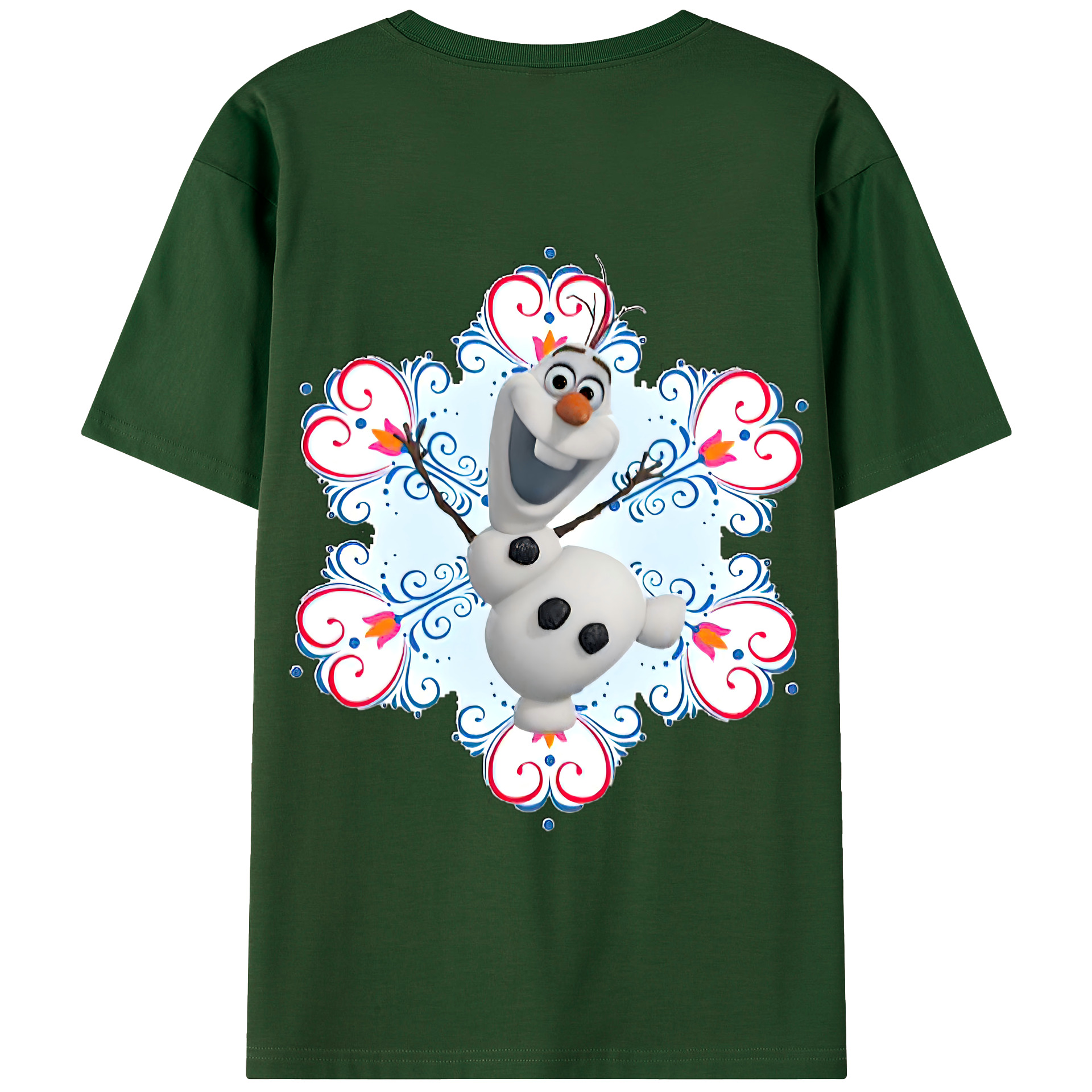 （画像用） アナと雪の女王 アンナ エルサ Frozen Anna Elsa 綿100％半袖Tシャツ（背面プリント）